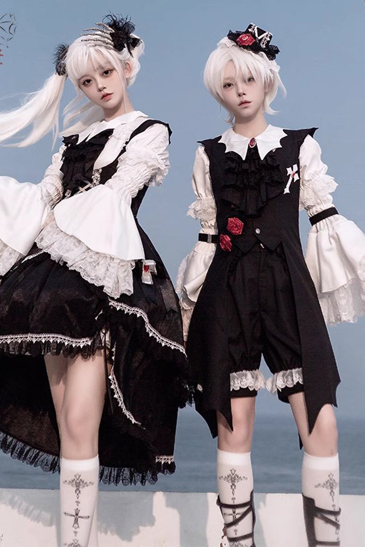Black [Night Rose] Sleeveless Ouji Prince Handsome Lolita Vest - Product - 11