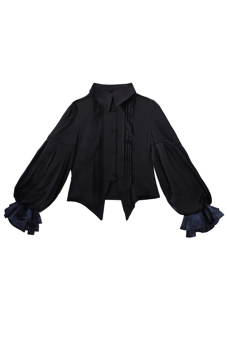 Black [Deep Music] Long Sleeves Gothic Elegant Ouji Lolita Four-piece Set - Product - 8