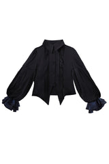 Black [Deep Music] Long Sleeves Gothic Elegant Ouji Lolita Four-piece Set - Product - 8