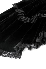 Black Long Puff Sleeves Multi-Layered Ruffled Lace Hem High Low Women's Gothic Coatlet - Product - 17