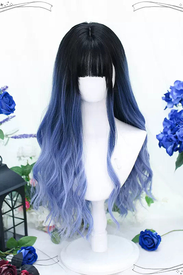 ブラック／ブルー グラデーション スウィートロリータ ロングカール ウィッグ 商品画像