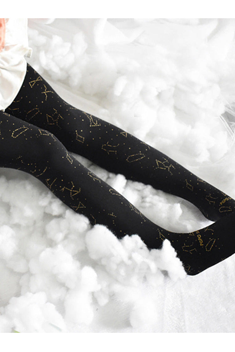 Zodiac Print Bronzing Classic Lolita Tights 2 Colors - Product - 6