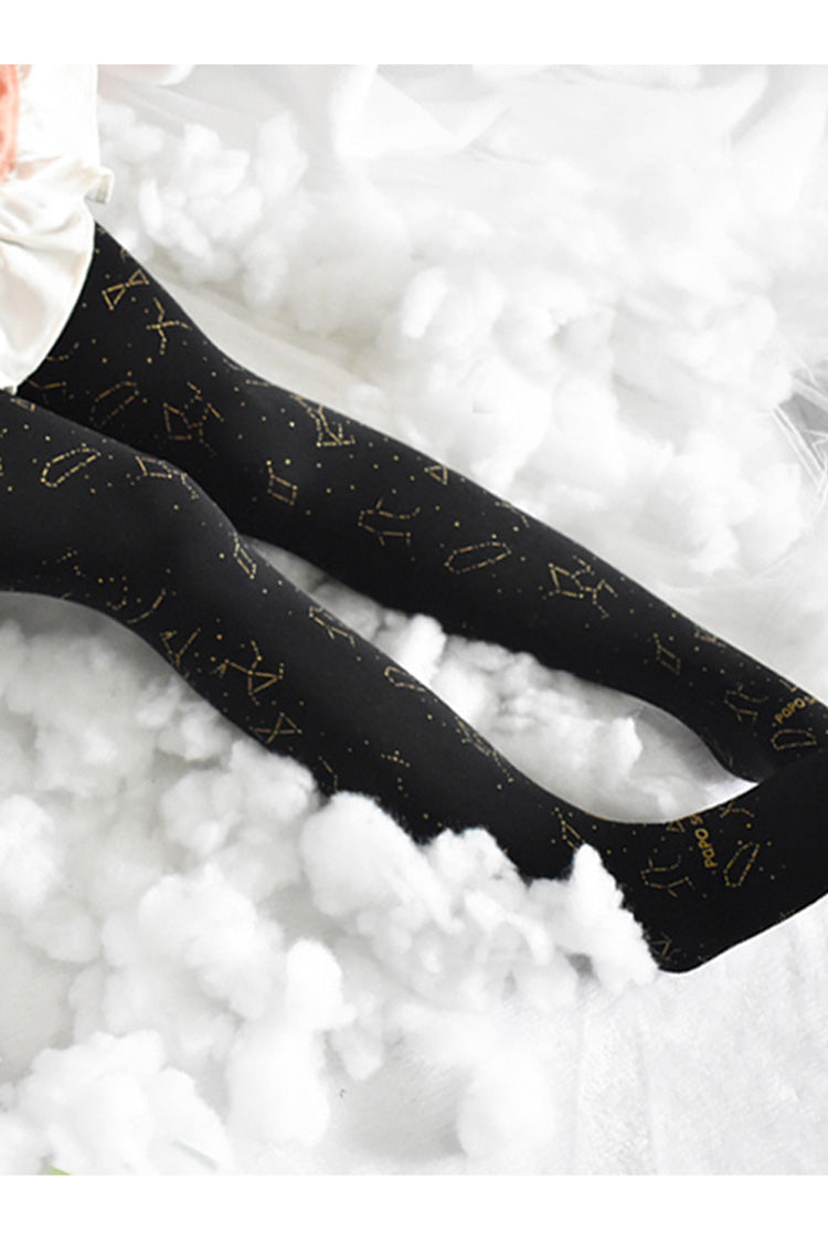 Zodiac Print Bronzing Classic Lolita Tights 2 Colors - Product - 6