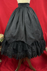 Black [Immortality Taboo] Multi-Layered Ruffled Open-Front Lace Elegant Gorgeous Gothic Lolita Skirt - Product - 12