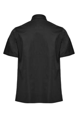 Black Lapel Collar Short Sleeves Mesh Stitching Men's Punk Blouse - Product - 7
