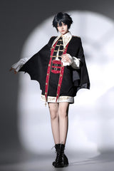 Black [Vampire Noble Court] Long Sleeves Embroidery Gothic Prince Handsome Ouji Lolita Set - Product - 5