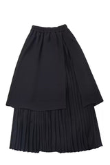 White/Black [Moonlight Flowing] Long/Short Sleeves Ruffled Asymmetric Gothic Jirai Kei Skirt Set - Long Skirt - 14