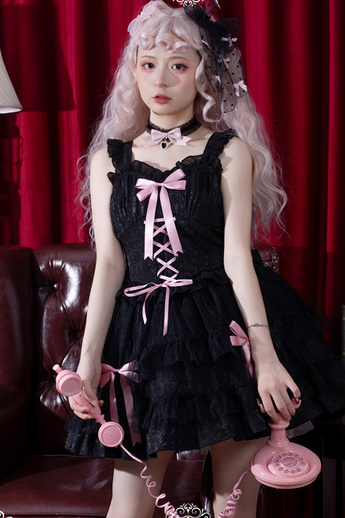 Love Overture Ruffled Bow High Waisted Sweet Lolita JSK Dress - Product - 2