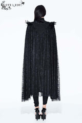 Black Palace Style Lace Long Women's Gothic Cloak - Product - 6