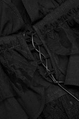 Black Multi-layer Hollow Stitching Lace Women's Gothic T-Shirt - Product - 6