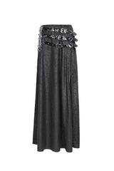 Black High Waisted Slim Women's Gothic Skirt - Product - 5