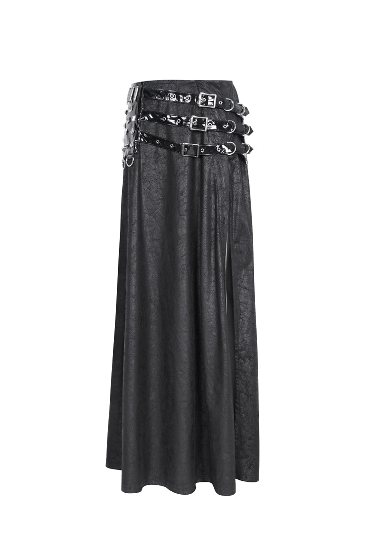 Black High Waisted Slim Women's Gothic Skirt - Product - 5