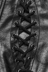 Black Lace-Up Straps Women's Punk Underbust Corset - Product - 7