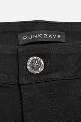 Black Stitching Spider Mesh Ripped Men's Punk Pants - Product - 7