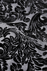 Black Ruffled Turtleneck Bishop Long Sleeves Floral Lace Patchwork Velvet Women's Gothic Blouse - Product - 18