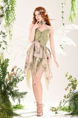 Green [Forest Wandering] 3D Butterfly Embroidery Lace Irregular Sweet Lolita Jsk Dress - Product - 8