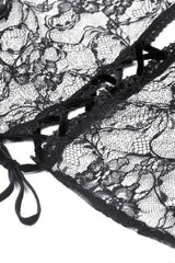 Black Off Shoulder Long Puff Sleeves Cut-Out Lace Women's Gothic Cape - Product - 17