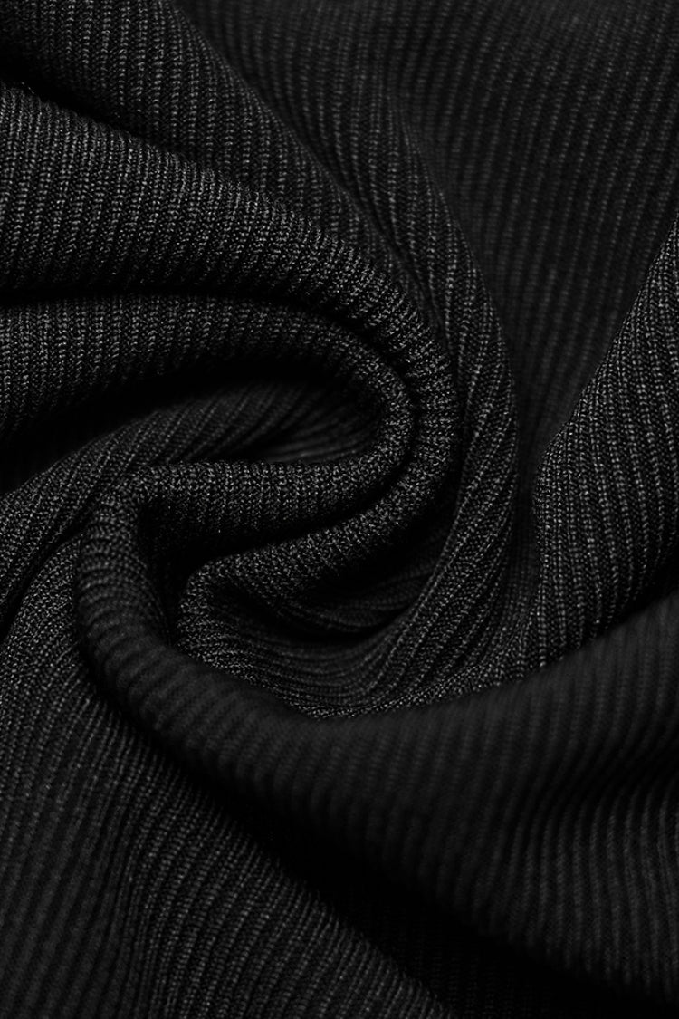 Black Texture Pleated Hollow Women's Gothic Vest - Product - 7