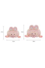 Pink Rabbit Ruffled Plush Toy Sweet Lolita Backpack - Product - 5