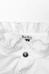 White Stand Collar Lantern Sleeves Slim Men's Gothic Blouse - Product - 8