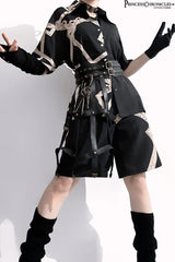 Black [Dream Void Mirror] Print Ouji Fashion Prince Handsome Lolita Shorts - Product - 7