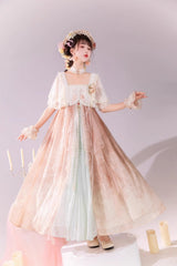 Multi-Color Ruffle Lace Sweet Chinese Style Elegant Princess Lolita Jsk Dress Set - Product - 2