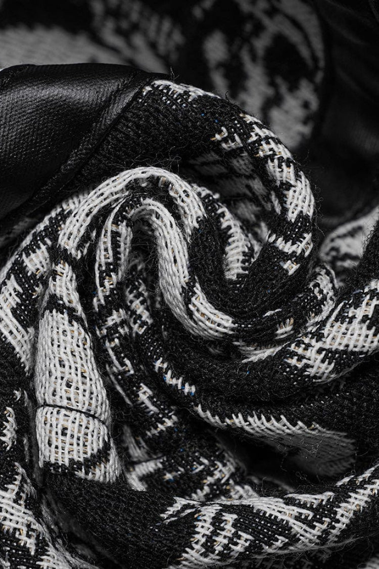 White/Black Contrast Sleeveless Skulls Print Jacquard Hollow Mens Gothic Vest - Product - 6