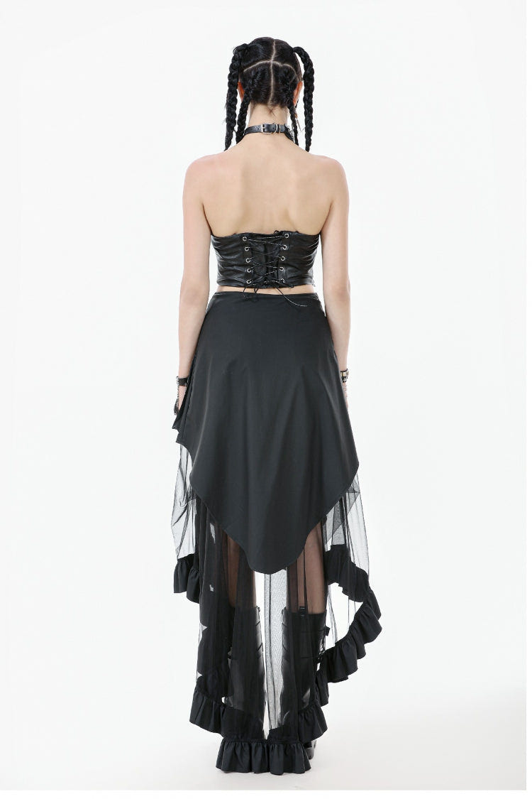 Black Lace-Up Eyelet Belted Women's Punk Bustier - Product - 4