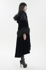 Black Jacquard Fabric Petal Stitching Three-Dimensional Webbing Cape Like Wide Wool Sleeves Women's Gothic Jacket - Product - 4