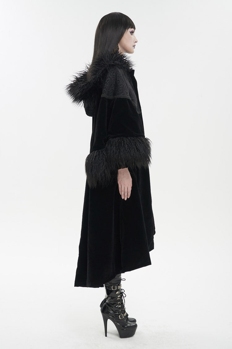 Black Jacquard Fabric Petal Stitching Three-Dimensional Webbing Cape Like Wide Wool Sleeves Women's Gothic Jacket - Product - 4