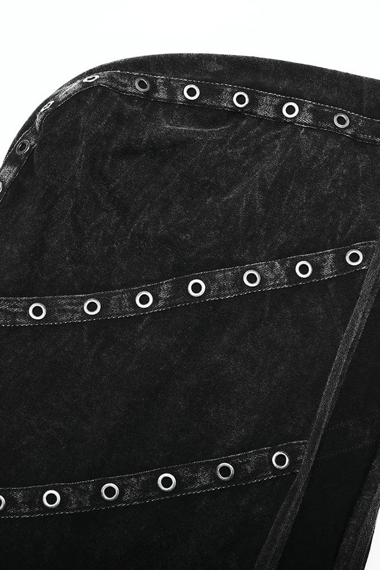 ブラック ノースリーブ 変形 フード付き メンズ パンク Tank Top 商品画像