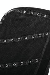 Black Sleeveless Irregular Hooded Men's Punk Tank Top - Product - 7