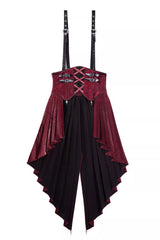 Black/Red [Chief Assassin] Lace-Up Gothic Ouji Lolita Set - Skirt(Only) - 14