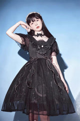 Planet Butterfly Print Bowknot Classic Gothic Lolita Dress 2 Colors - Product - 15