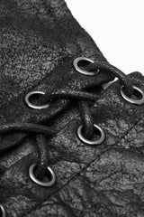 Black Stand Collar Sleeveless Metal Buckle Leather Strap Womens Gothic Cloak - Product - 8