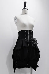 Black Wonderful Trick Stripe Print Lace Ouji Fashion Elegant Lolita Shorts - Product - 12
