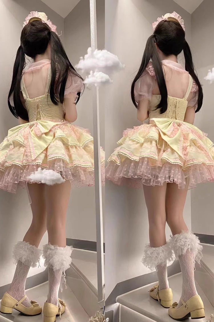 Pray for Dopamine Multi-layer Ruffle Lace Sweet Lolita Jsk Dress 5 Colors - Product - 7