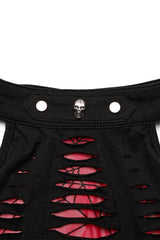 Sleeveless Spider Print Hollow Stitching Ripped Women's Steampunk Vest 3 Colors - Product - 21