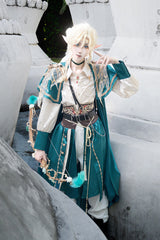 Green Lapel Collar Long Sleeves Gothic Chinese Style Military Prince Ouji Lolita Full Set - Product - 7