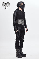 silver Lace-Up Men's Punk Faux Leather Rivers Belt - Product - 3