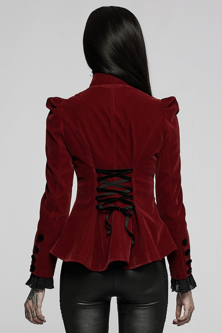 Gothic Long Puff Sleeves Hollow Womens Swallowtail Short Coat Jacket 2 Colors - Product - 10