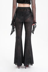 Black Spider Embroidery Sheer Women's Gothic Pants - Product - 5
