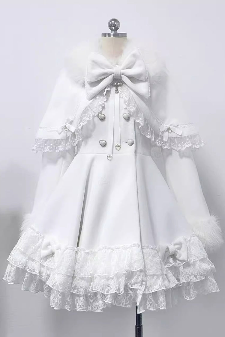 Magician Long Sleeves Removable Cape Bowknot Lace Gothic Jirai Kei Coat - Product - 9