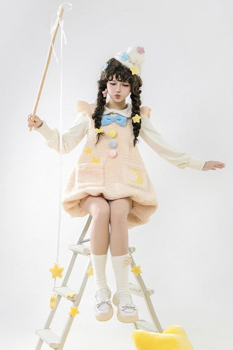 Multi-Color Stars Moon Print Bowknot Sweet Lolita Jsk Dress - Product - 2
