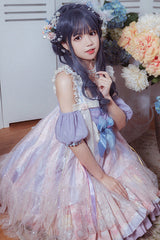 Multi-Color Matching Hand Sleeves High Waist Sweet Lolita JSK Dress - Product - 3