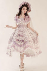 Purple The Key to the Secret Realm Gorgeous Wedding Princess Sweet Lolita Dress Set - Product - 7