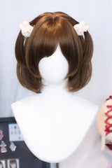 Straight Doll-Like Sweet Lolita Short Wig 2 Colors - Warm-Brown - 1