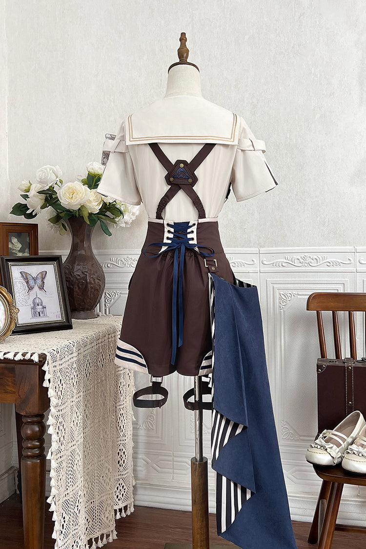 Brown [Inventor of Wonderful Equipment] Ouji Punk Cool Lolita Bib Shorts - Product - 17