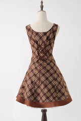 Brown [Broken Pocket Watch] Sleeveless Printed Classic Lolita Bust-Support Jsk Dress - Product - 3