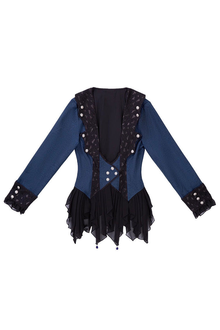 Blue [Chris Son of Evil] Long Sleeves Irregular Prince Handsome Ouji Lolita Coat - Coat(Only) - 6